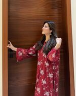 Maroon Floral 2 PC PRINTED - Image 4